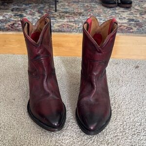 Frye dark Red Leather Western Boots